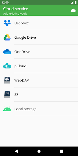 Captura de pantalla de Cryptomator