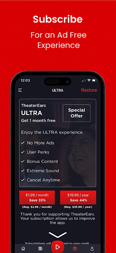 TheaterEars Movies in Spanish Screenshot