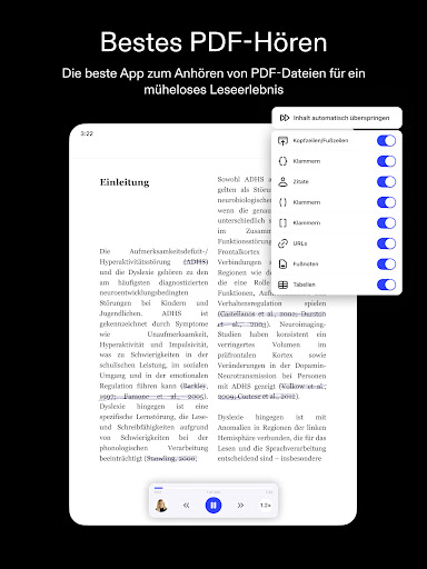 Speechify: KI-Vorlese-App Screenshot