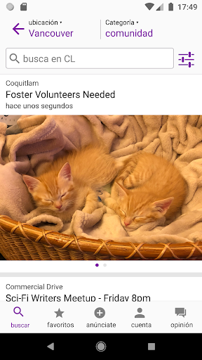 Captura de pantalla de craigslist