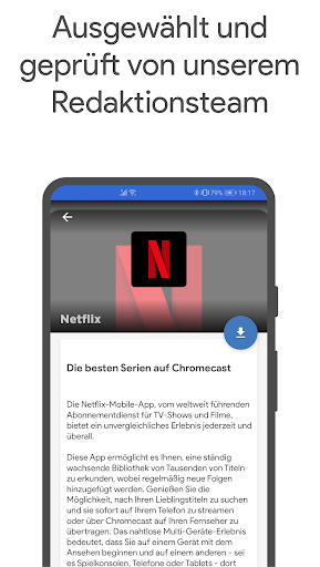 Apps für Chromecast Screenshot