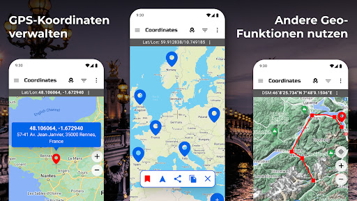GPS-Koordinatenkarte Screenshot