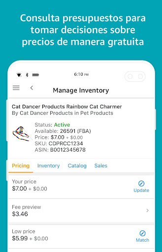 Captura de pantalla de Amazon Seller: Vende online