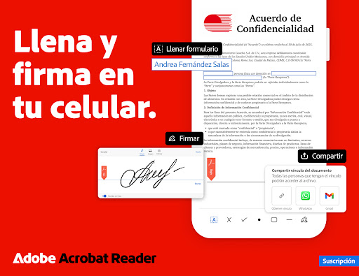 Captura de pantalla de Adobe Acrobat Reader para PDF