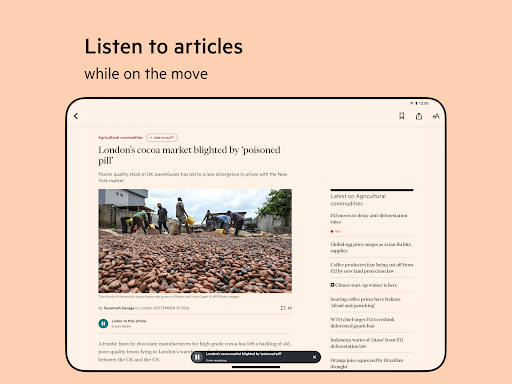 Captura de pantalla de Financial Times: Business News
