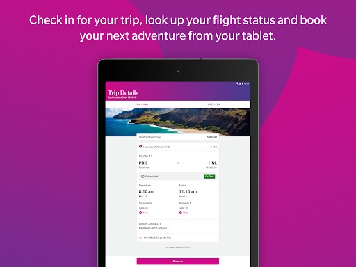 Captura de pantalla de Hawaiian Airlines