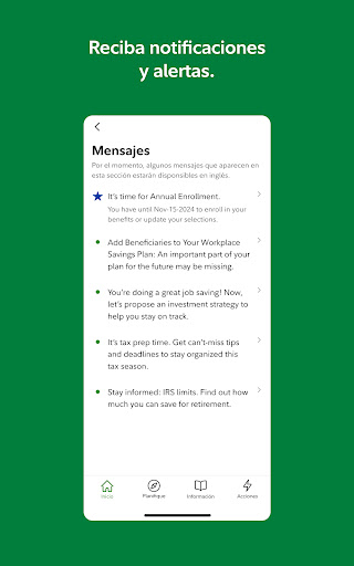 Captura de pantalla de NetBenefits - Fidelity at Work