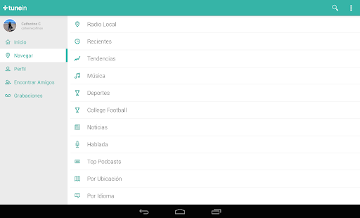 Captura de pantalla de TuneIn Radio Pro