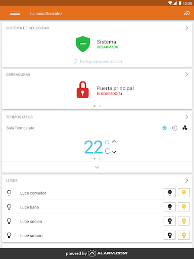 Captura de pantalla de Alarm.com