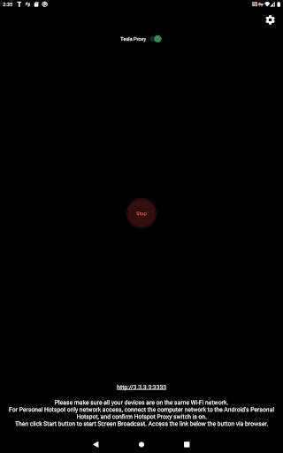 Captura de pantalla de TeslaMirror
