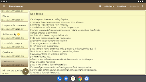 Captura de pantalla de Bloc de notas - notas simples