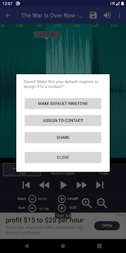 Captura de pantalla de Ringtone Maker:crea tono