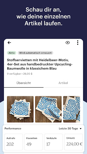 Verkaufen auf Etsy: Mein Shop Screenshot