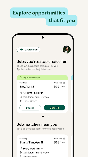 Captura de pantalla de Care.com: Find Caregiver Jobs