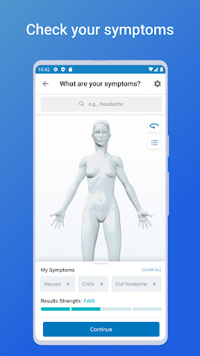 Captura de pantalla de WebMD: Symptom Checker