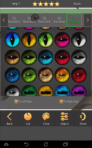 Captura de pantalla de FoxEyes - Change Eye Color