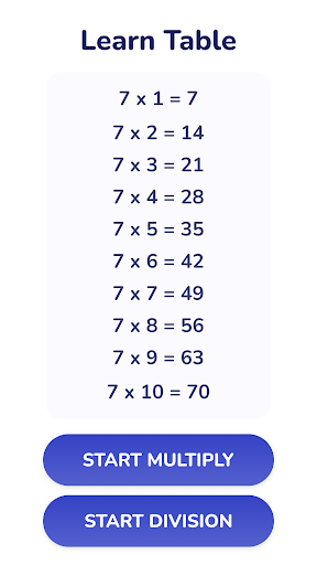 Einmaleins Mathe - Trainer 1x1 Screenshot
