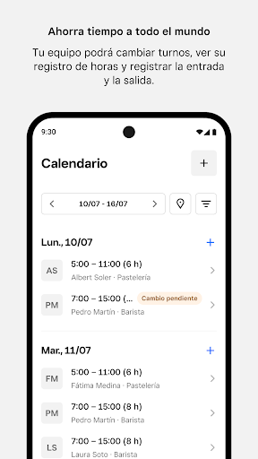 Captura de pantalla de Gestión de Equipos Square