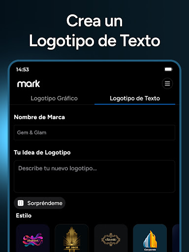 Captura de pantalla de AI Logo Generator - Mark
