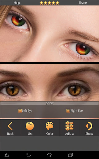 Captura de pantalla de FoxEyes - Change Eye Color