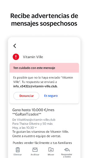 Captura de pantalla de Yahoo Mail – Organízate