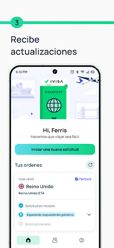 Captura de pantalla de iVisa: Visas de viaje online