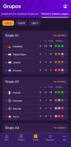Captura de pantalla de UEFA EURO y Nations League