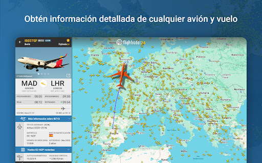 Captura de pantalla de Flightradar24 Flight Tracker