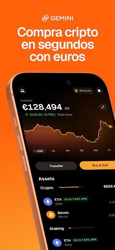 Captura de pantalla de Gemini: Crypto & Bitcoin