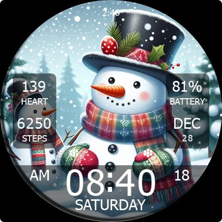 Captura de pantalla de Key WF55 Snowman Watch Face