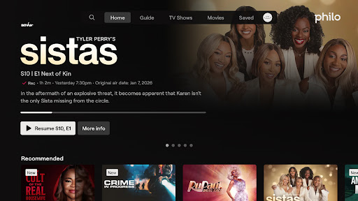 Captura de pantalla de Philo: Shows, Movies, Live TV.