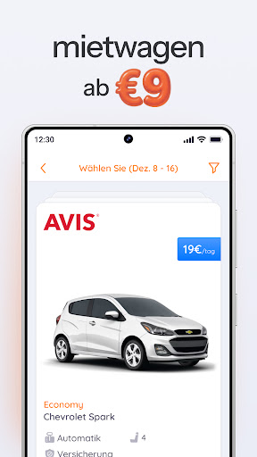 Carla Mietwagen Autovermietung Screenshot