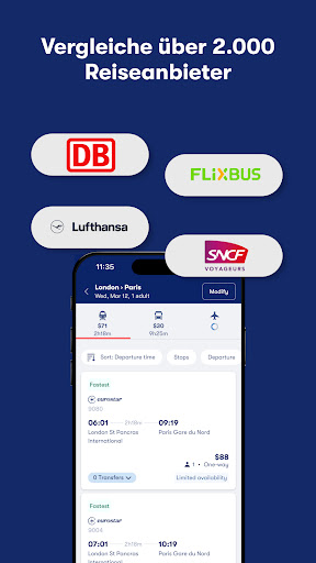 Omio: Bahn, Bus, Flüge, Fähre Screenshot