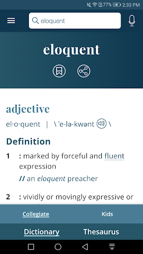 Captura de pantalla de Dictionary - Merriam-Webster