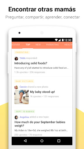 Captura de pantalla de Glow Baby para la lactancia