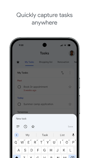 Captura de pantalla de Google Tasks