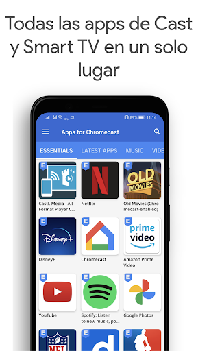 Captura de pantalla de Apps para Chromecast
