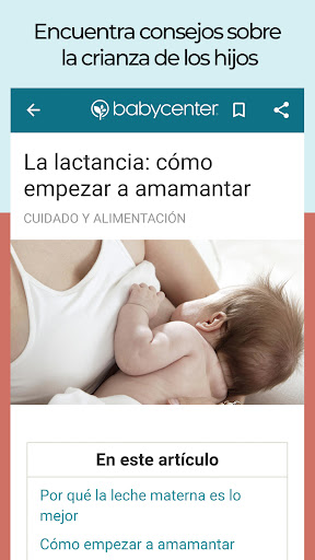 Captura de pantalla de Mi embarazo y bebé