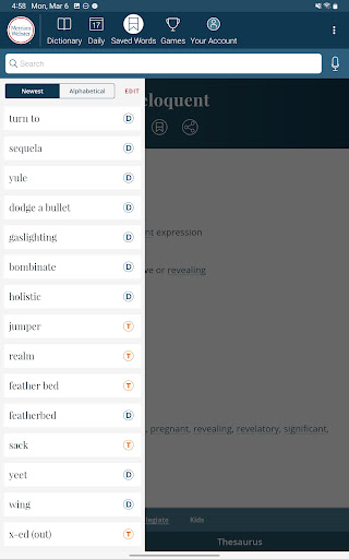 Captura de pantalla de Dictionary - Merriam-Webster