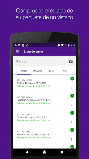 Captura de pantalla de FedEx Mobile