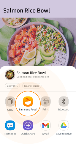 Captura de pantalla de Samsung Food: Plan de comidas