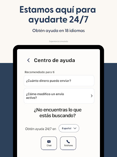 Captura de pantalla de Envía dinero con Remitly