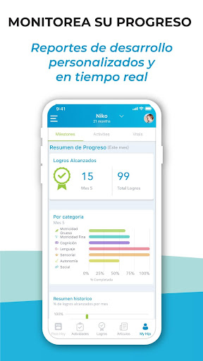 Captura de pantalla de BabySparks - Actividades y Log