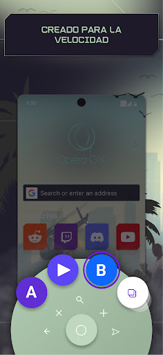 Captura de pantalla de Opera GX: navegador gaming