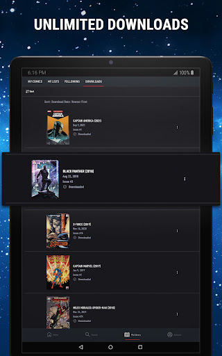 Captura de pantalla de Marvel Unlimited