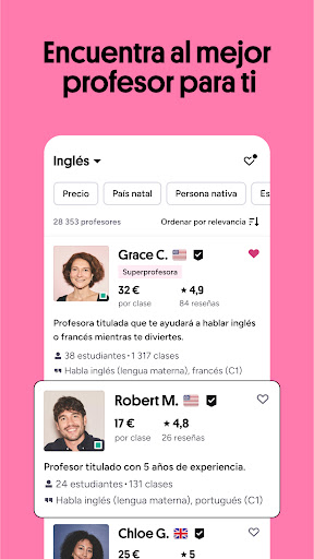 Captura de pantalla de Preply: aprender idiomas