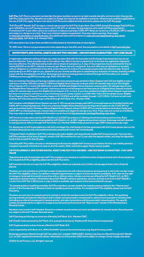 Captura de pantalla de SoFi: Bank, Investing & Crypto