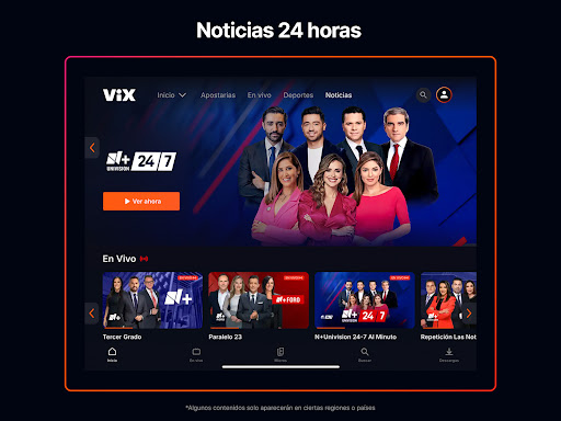 Captura de pantalla de ViX: TV, Deportes y Noticias