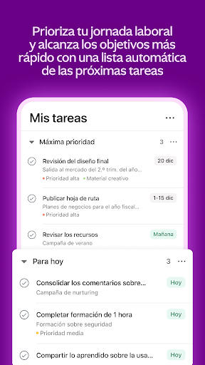 Captura de pantalla de Asana: gestión del trabajo