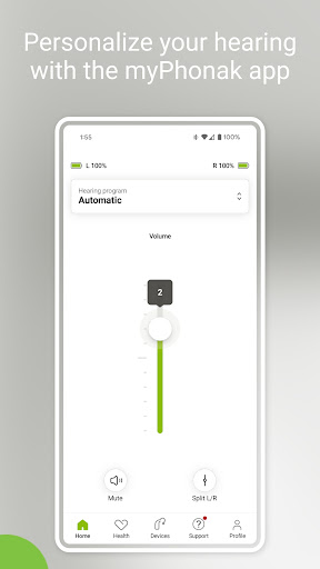 Captura de pantalla de myPhonak